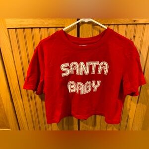 Colsie Red Graphic T-Shirt Santa Baby